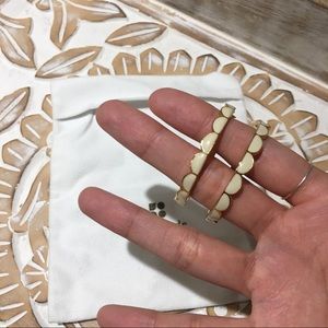 Kate Spade // white enamel hoops